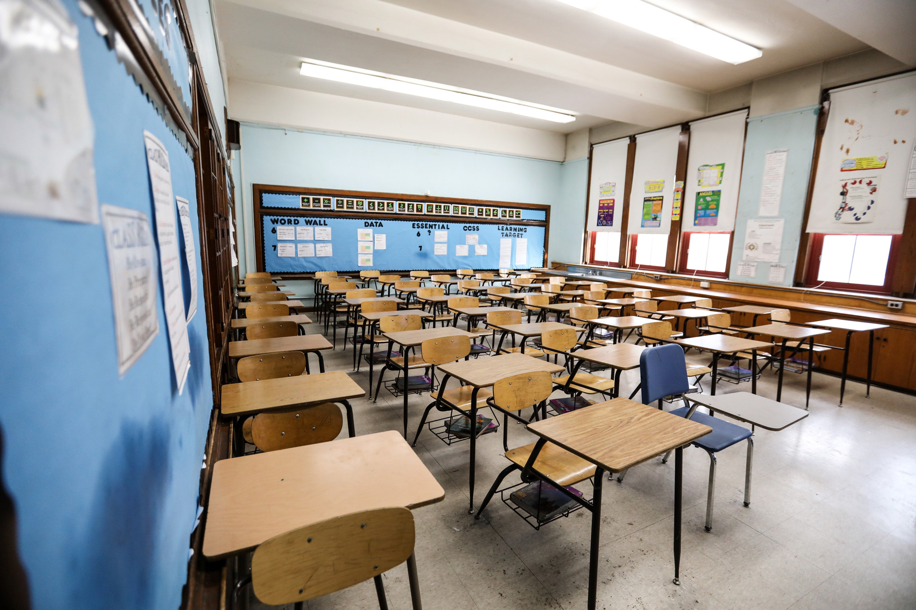 There's one kindergarten teacher, 38 students in this Detroit class